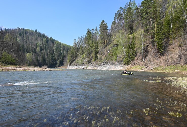 Foto rocas en el río taiga