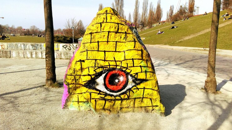 Foto rocha pintada no parque