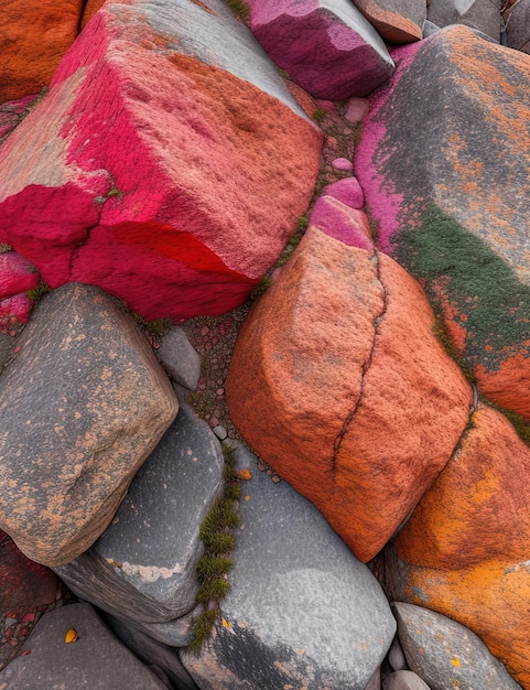 Foto rochas coloridas da montanha