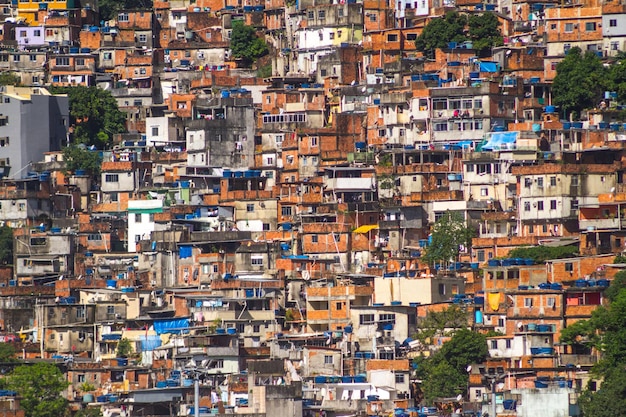 Rocinha de chabolas en Río de Janeiro, Brasil.