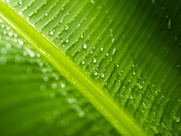 Foto rocío de agua de puerto rico en textura de hoja verde de cerca