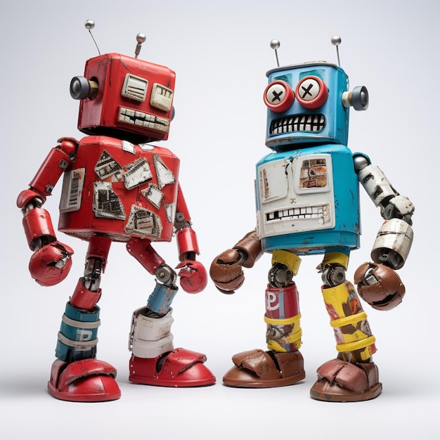 Rock Em Sock Em Robots mit weißem Hintergrund, hohem Q