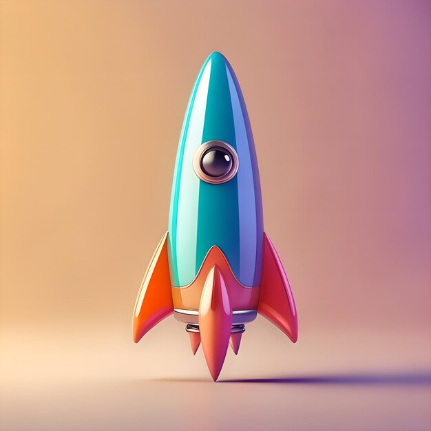 Foto rocket de cromo metálico de colores