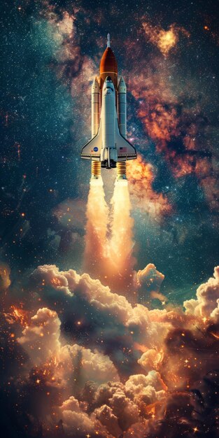 Foto rocket space: realistic photography: masterpiece photography: ar 12 style: raw, stylize, 250 job id: 611a87394c8e411cbbce95639762b08a. (em inglês)