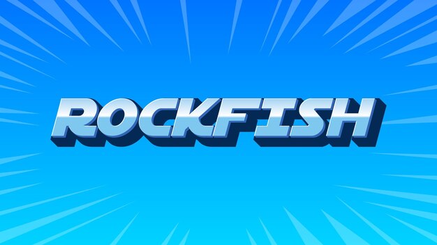 Foto rockfish 3d texto azul