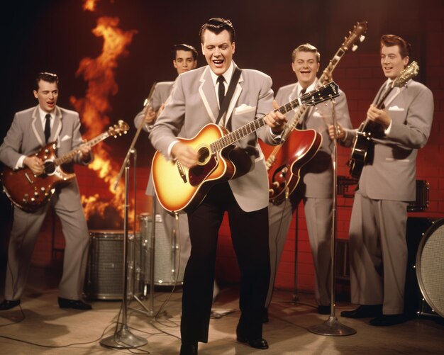 Foto rocking' the stage bill haley e a gastronomia molecular tomam o controle em 1955