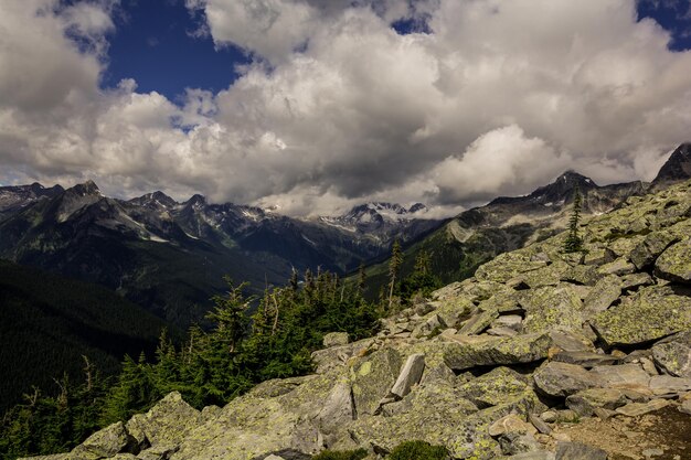Rocky Mountains. wunderschöne Aussicht. hoch in den Bergen Kanadas.