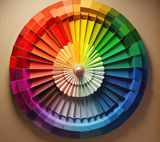 Foto roda de cores amostras de amostras de espectro de cores ai gerado