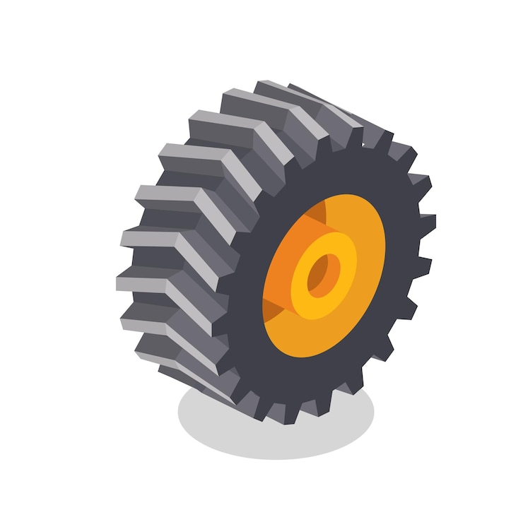 Foto roda de tractor isométrica ícone isolado em fundo branco roda de camião pesado