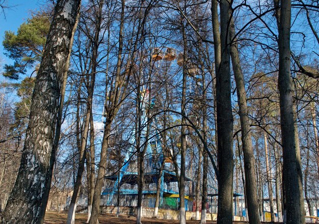 Roda gigante no parque da cidade. Região de Moscow. Rússia