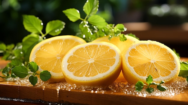 La rodaja de limón orgánico agrega frescura a un cóctel vegetariano saludable