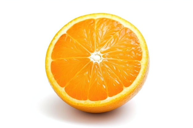 rodaja de naranja aislada sobre fondo blanco