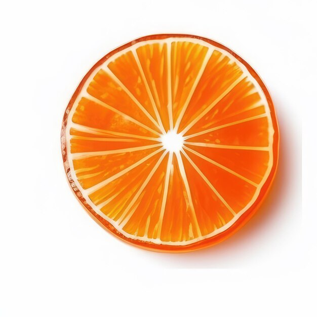 Foto una rodaja de naranja que se corta por la mitad