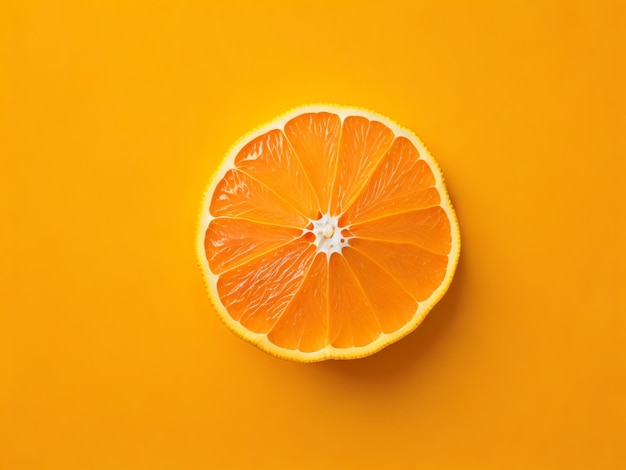 rodaja de naranja sobre fondo naranja