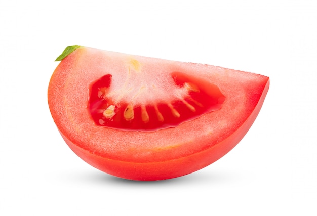 Rodaja de tomate en blanco