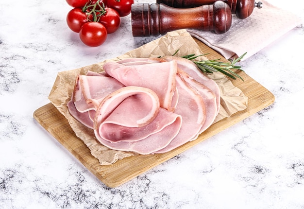 Foto rodajas de jamón natural ecológico