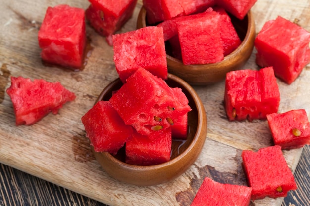 Rodajas de sandía madura roja cerrar