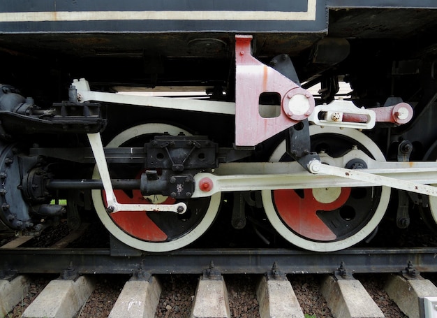 Rodas De Locomotiva A Vapor Antigas Closeup Foto De Stock