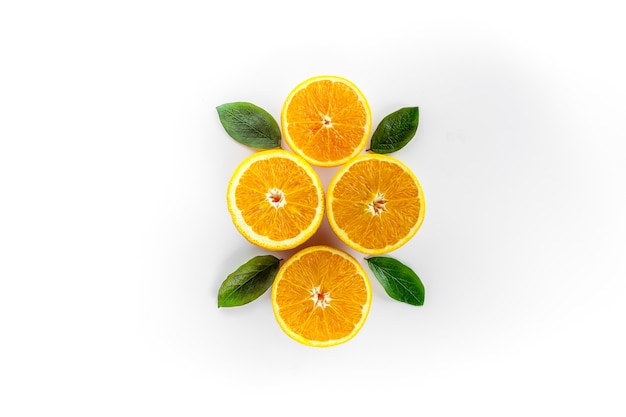 Rodelas de laranja em branco