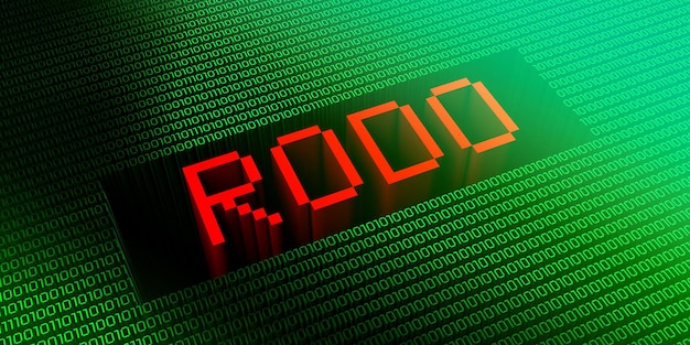 RODO-Binärcode-Konzept 3D-Darstellung