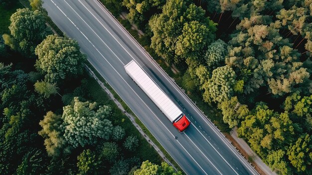 Foto rodovia panorâmica com caminhões atravessando paisagens pitorescas