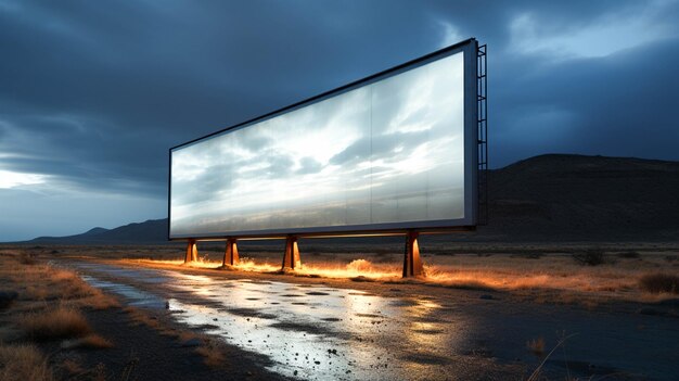 Rodovia vazia ao entardecer outdoor em branco ponto de fuga