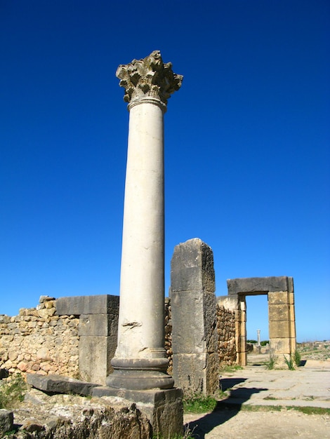 Römische Ruinen in Volubilis Marokko