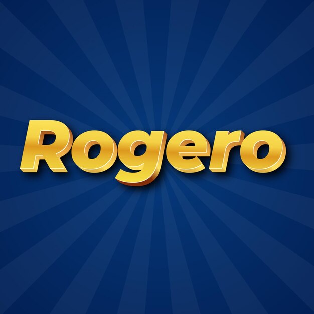 Rogero Text effect Gold JPG foto de cartão de fundo atraente