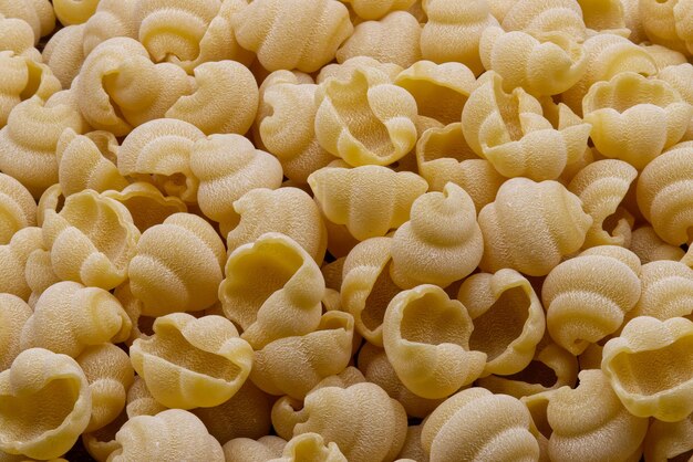 Foto rohe italienische gnocchi-napoletani-pasta als hintergrund