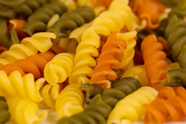 Rohe italienische Pasta hautnah