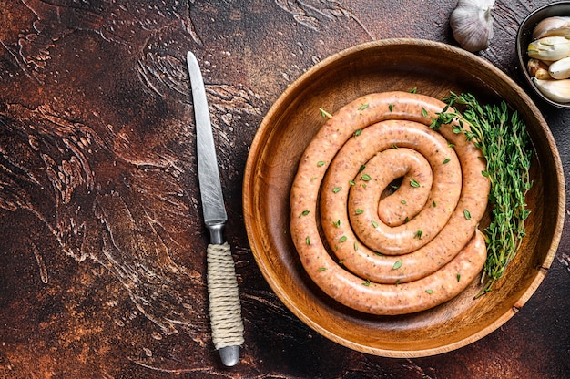 Rohe Spiralgrill-Hühnerfleischwurst