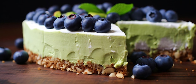 Roher Avocado-Torte mit Blaubeeren