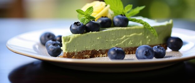 Roher Avocado-Torte mit Blaubeeren