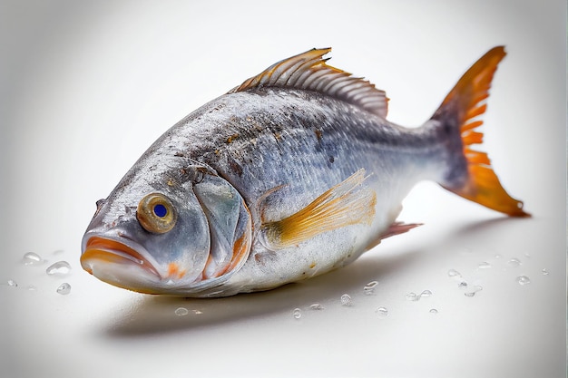 roher Fisch auf weißem Hintergrund