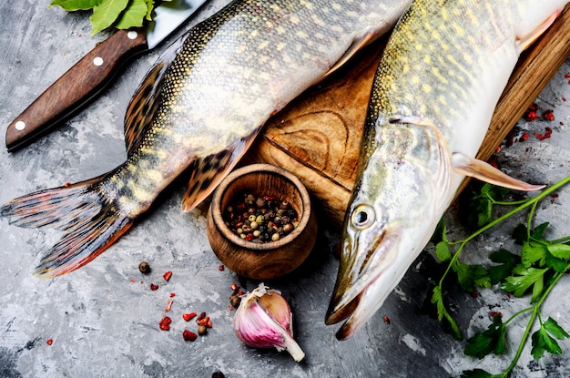 Roher Fisch mit Gewürzen