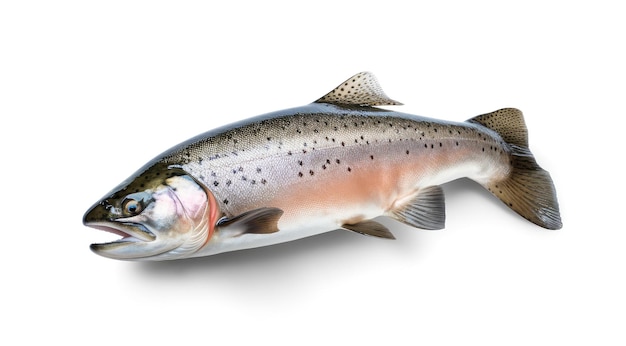 Roher Forelle isoliert Frischer Schneiderschneider-Steelhead-Fisch ganzer Regenbogenforelle Trutta fario