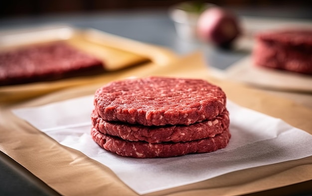 Roher hausgemachter Rindfleisch-Steak-Burger