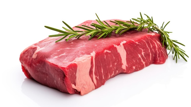 Rohes Rindfleisch isoliert auf weißem Hintergrund