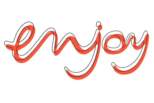 Rojo disfruta de la escritura transparente png