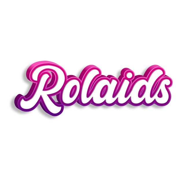 Foto rolaids tipografia 3d design amarelo rosa branco fundo foto jpg.