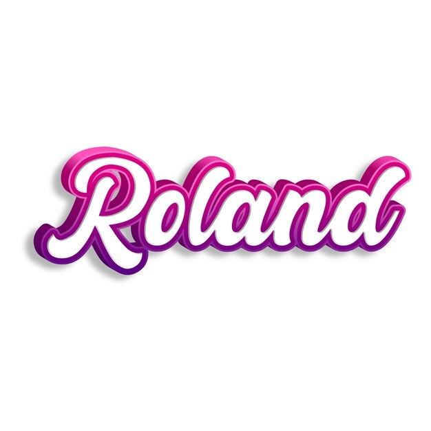 Foto roland tipografía diseño 3d amarillo rosa blanco fondo foto jpg