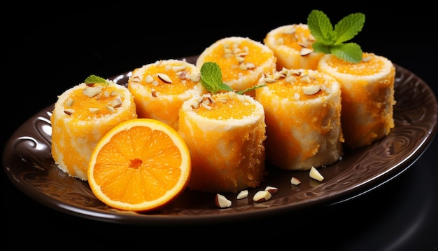 rolinho de laranja barfi ou barfi doce ou mithai