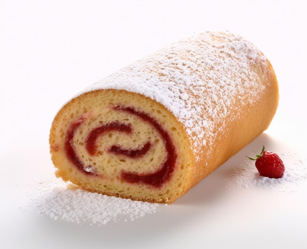 Roll cake Guava pasta roulade em fundo branco