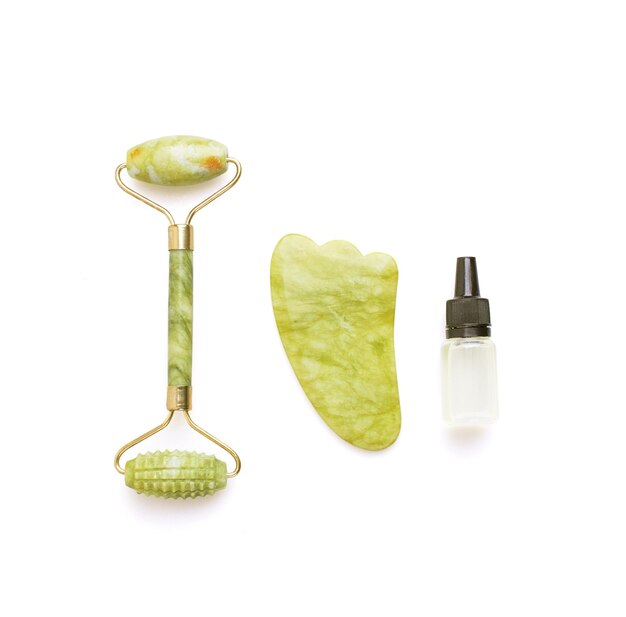 Roller facial de cuarzo y piedra de masaje gua sha