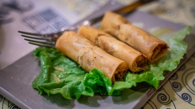 Foto rollitos de pollo