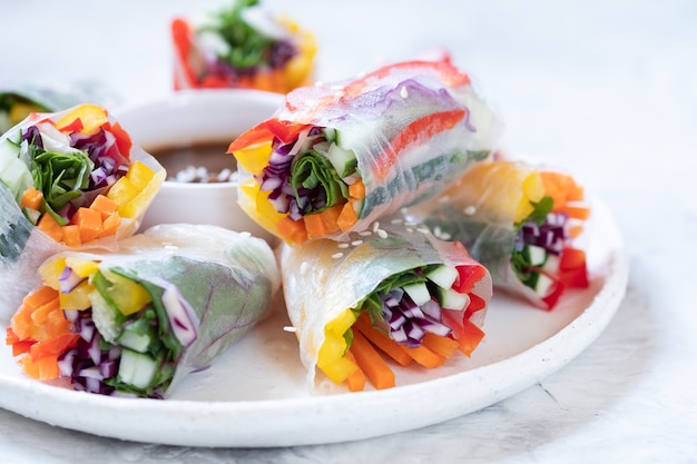 Rollitos de primavera con verduras