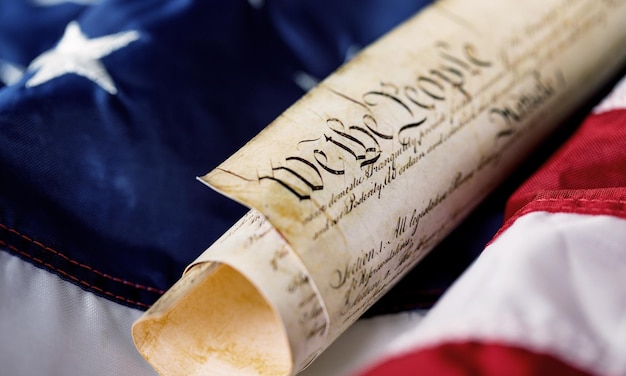 Rollo de la Constitución de los Estados Unidos vintage, patriotismo