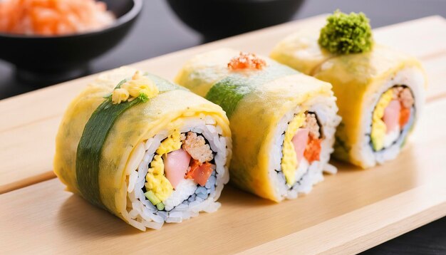 Rollo de sushi de tortilla estilo japonés