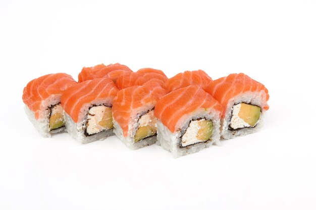 Foto rollos de sushi