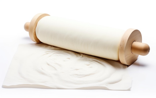 Rollos impecables RollRise Roll de masa para pasteles perfectos aislados en un fondo blanco